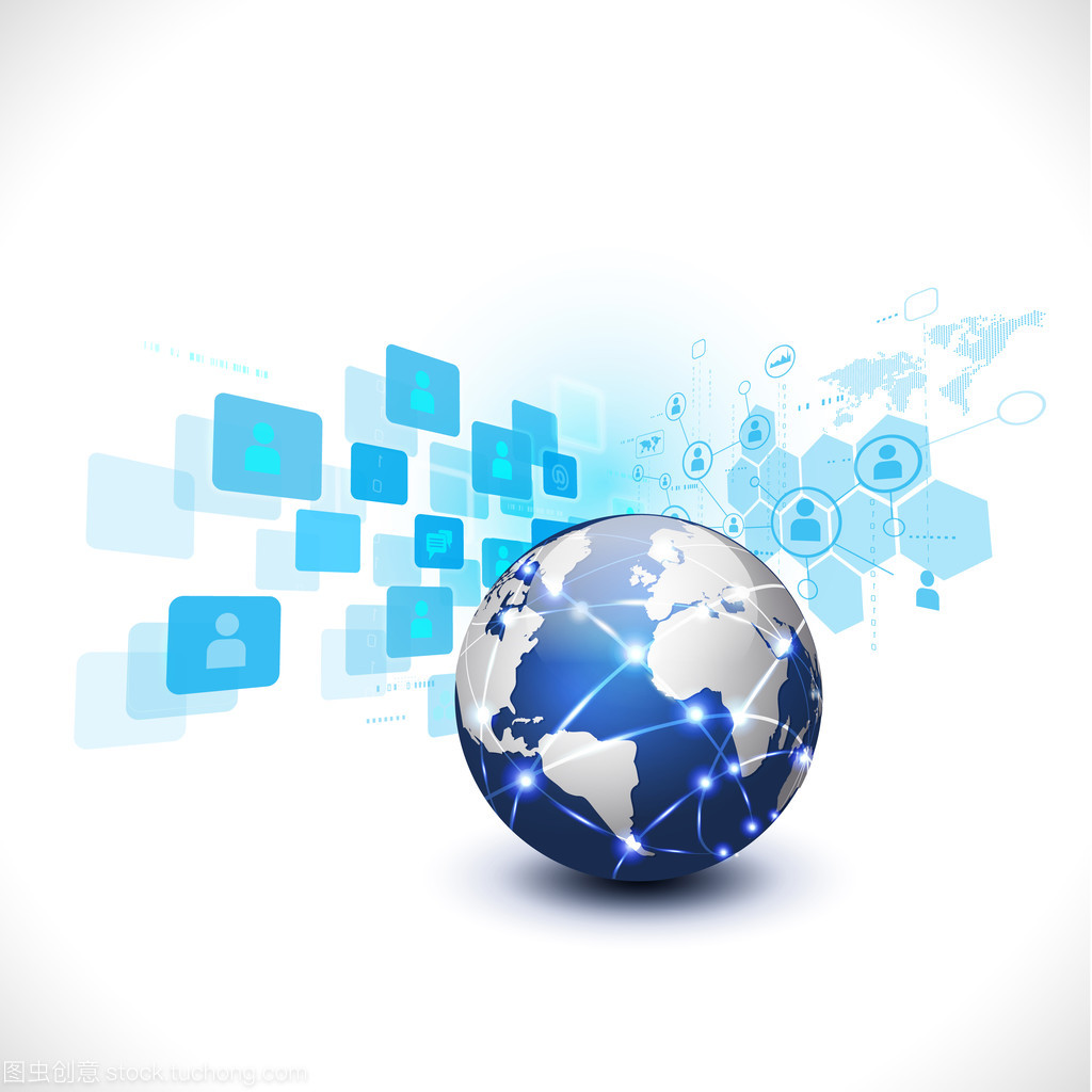 媒體網絡符號 連接通信、技術經營理念與網絡游戲服務